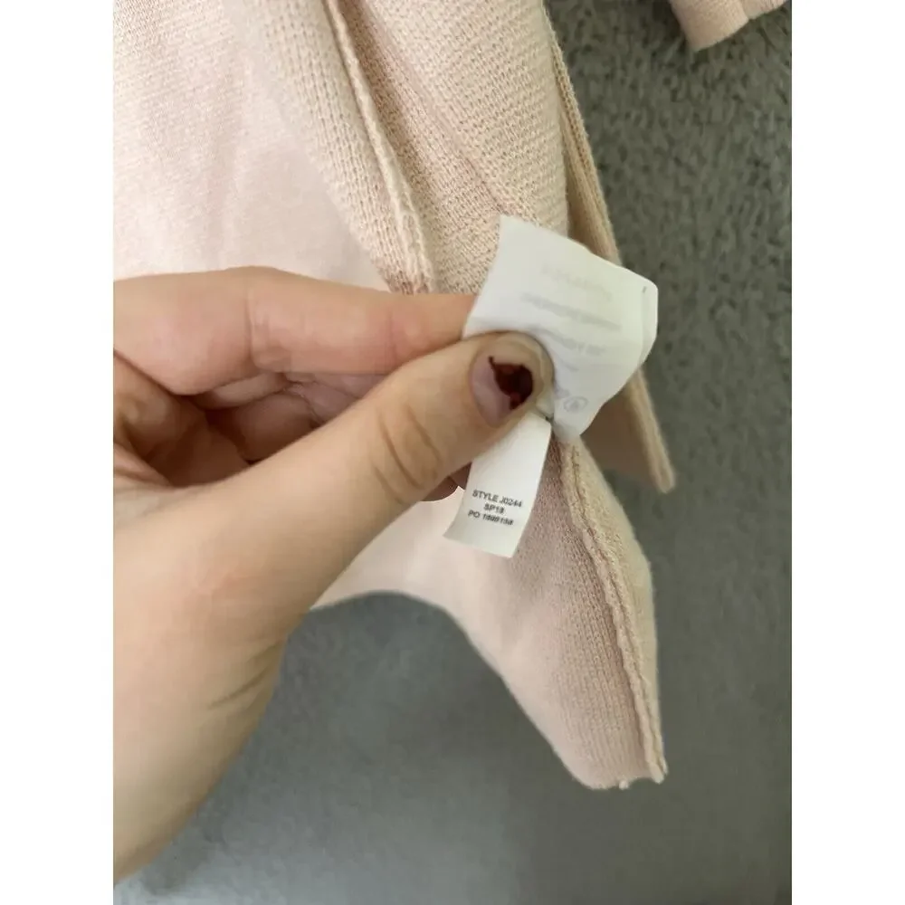 J. Crew Sophie Sweater Blazer XS Wool Open Pockets Blush Pink Cardigan Minimal - Picture 5 of 15